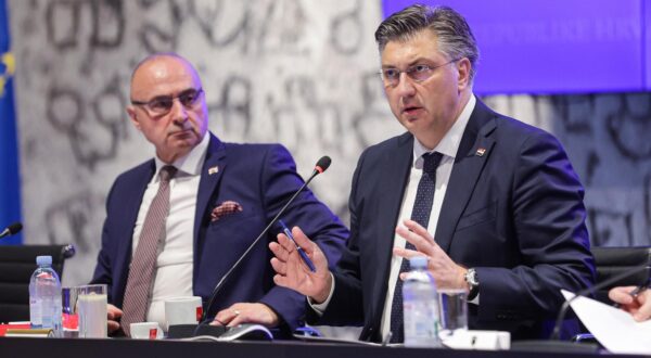 29.02.2024., Zagreb - U Nacionalnoj i sveucilisnoj knjiznici odrzana je sjednica Gospodarsko-socijalnog vijeca. predsjednik Vlade RH Andrej Plenkovic. Photo: Luka Stanzl/PIXSELL