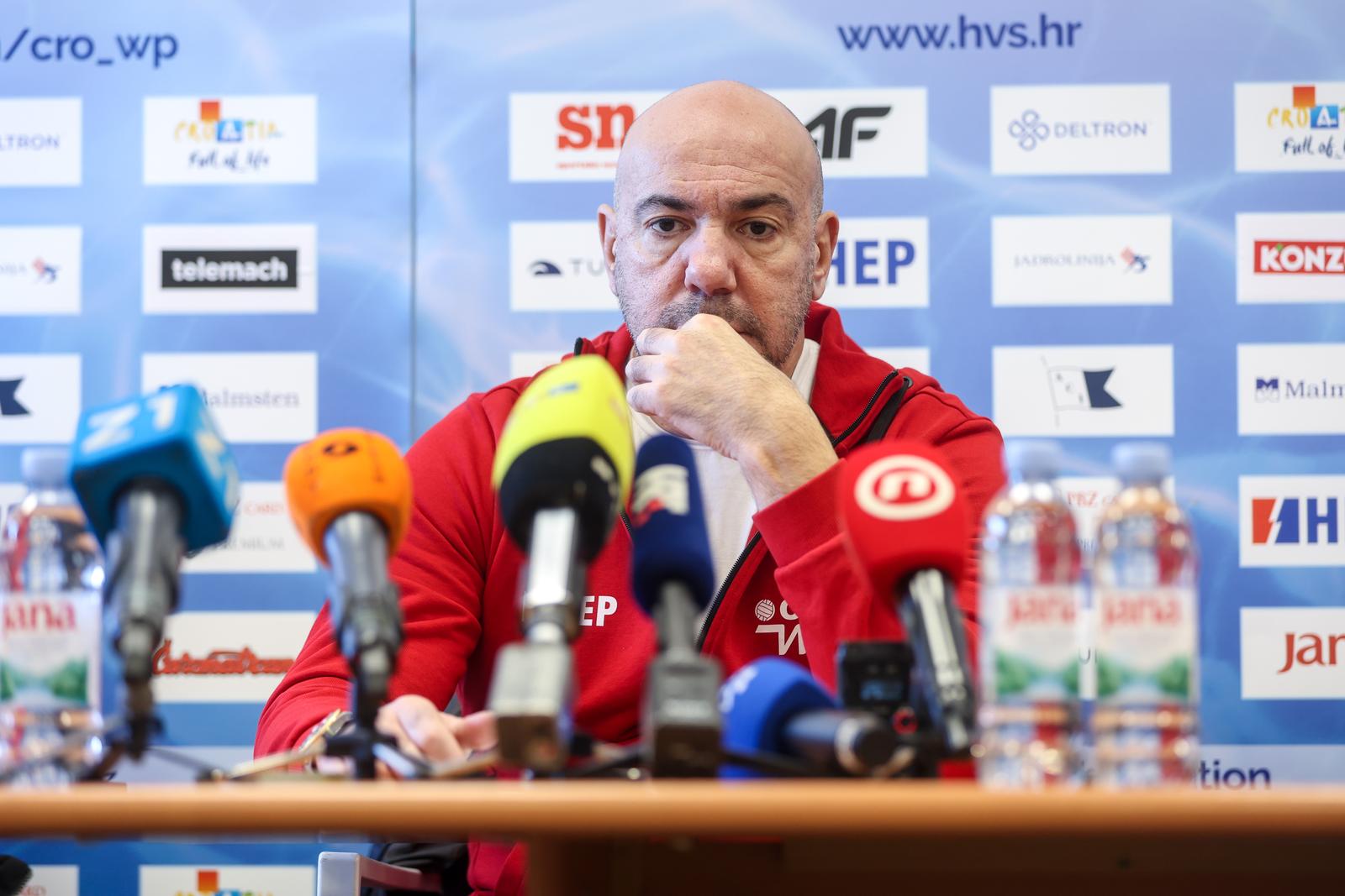 30.01.2024., Zagreb - Konferencija za medije Hrvatske vaterpolo reprezentacije uoci odlazka na Svjetsko prvenstvo u Dohu. Izbornik Ivica Tucak. Photo: Igor Kralj/PIXSELL