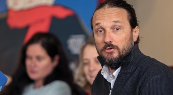 30.01.2024., Split -Konferencija za novinare u povodu premijere predstave "Slucaj mademoiselle Dupin" u Hrvatskom narodnom kazalistu u Splitu u reziji Natalije Manojlovic Varga po dvije price Edgara Allana Poea u dramatizaciji Ivane Vukovic. Intendant HNK Split Vicko Bilandzic Photo: Ivana Ivanovic/PIXSELL