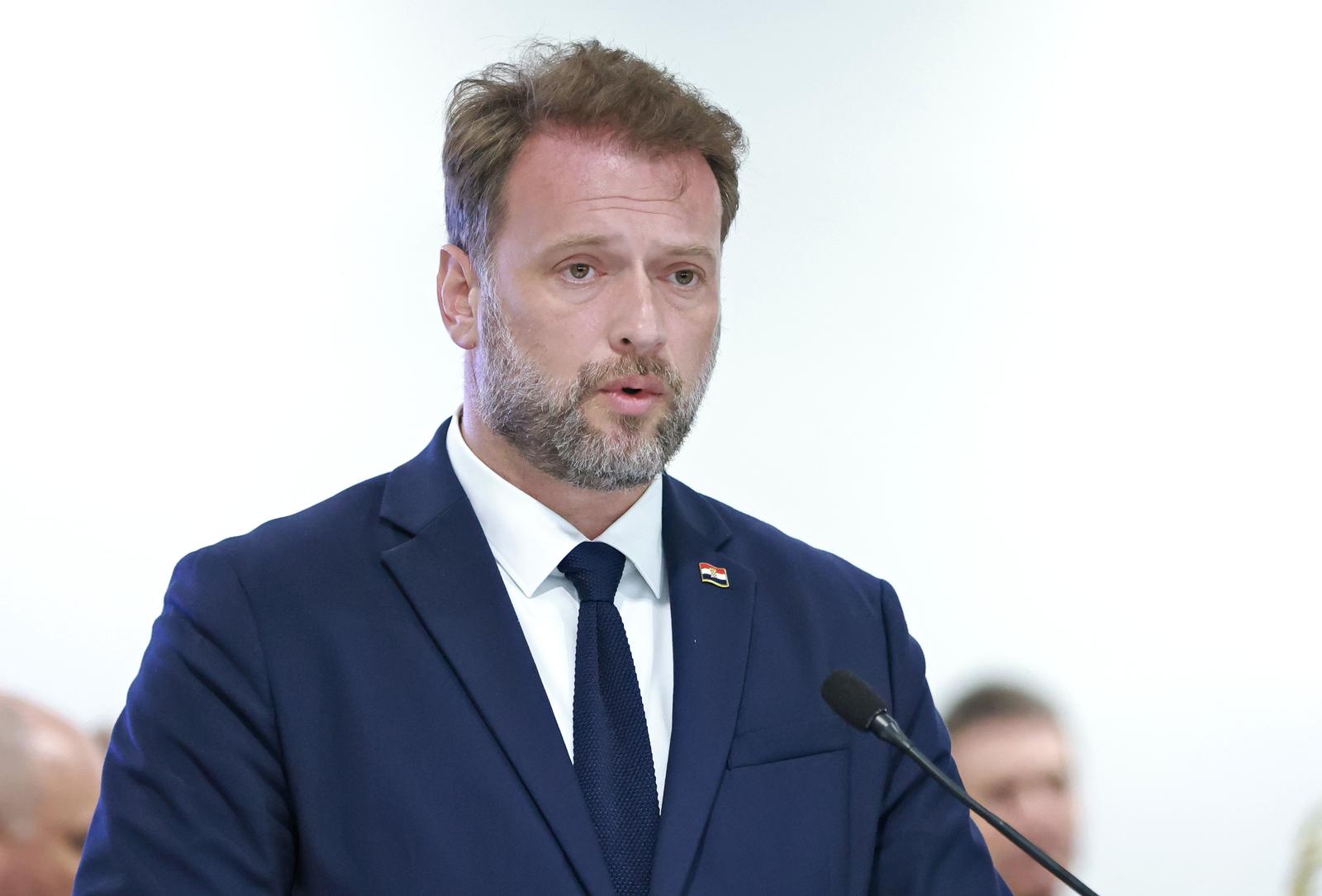31.08.2023., Zagreb - Hrvatsko vojno uciliste Dr. Franjo Tudjman. Svecano otvorenje Kongresnog centra u Hrvatskom vojnom ucilistu Dr. Franjo Tudjman kojem su izmedju ostalih nazocilii predsjednik Vlade Republike Hrvatske Andrej Plenkovic i ministar obrane Mario Banozic. Photo: Sanjin Strukic/PIXSELL