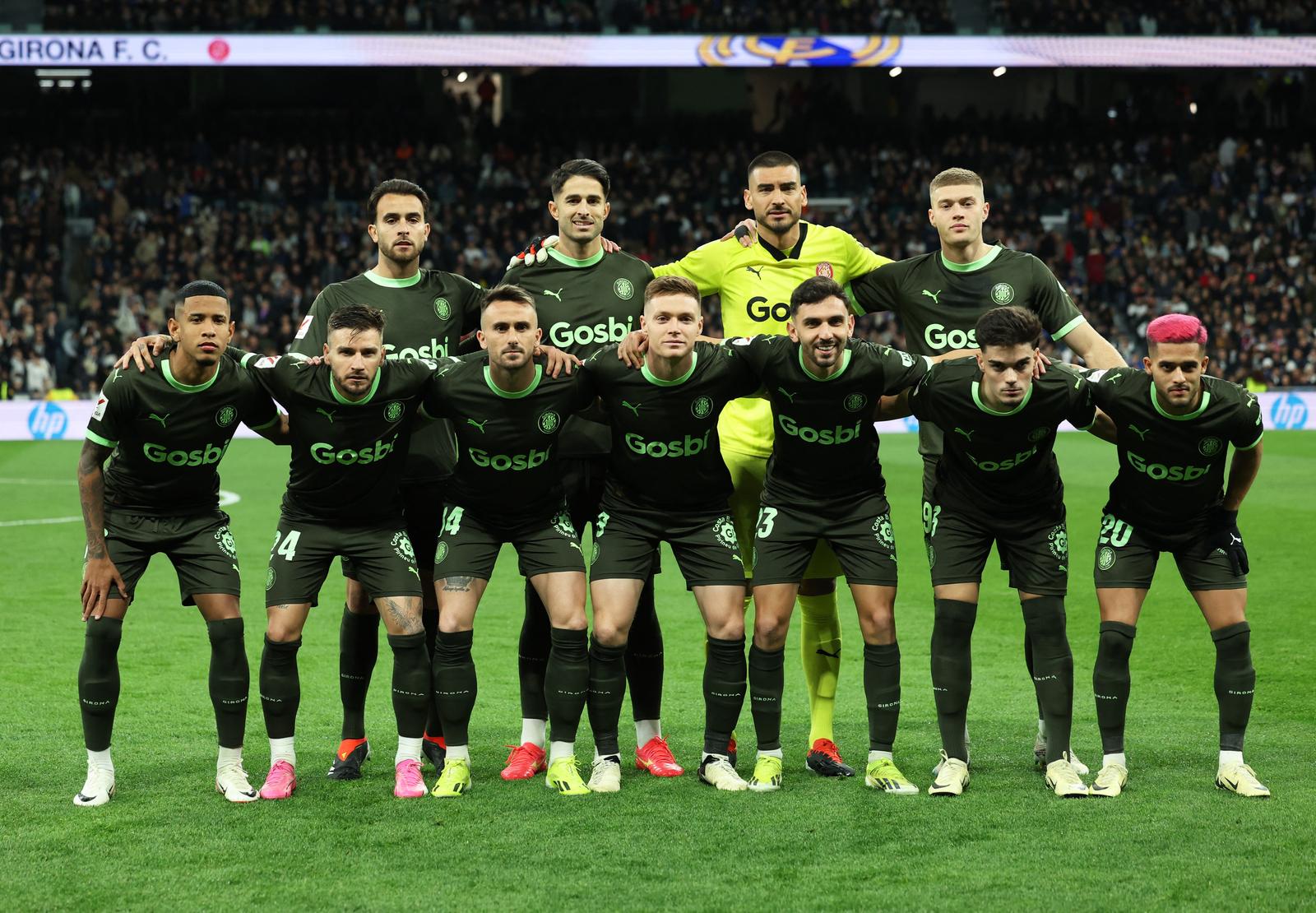 Soccer Football - LaLiga - Real Madrid v Girona - Santiago Bernabeu, Madrid, Spain - February 10, 2024 Girona players pose for a team group photo before the match REUTERS/Isabel Infantes Photo: Isabel Infantes/REUTERS