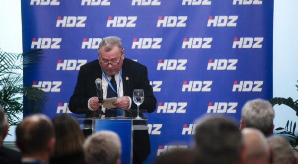 28.02.2024.., Zagreb - Predsjednik HDZ-a i Vlade RH Andrej Plenkovic nazocio je, u Drustvu hrvatskih knjizevnika, obiljezavanju 35. obljetnice prvog javnog predstavljanja prednacrta programskih osnova Hrvatske demokratske zajednice (HDZ). Photo: Slavko Midzor/PIXSELL