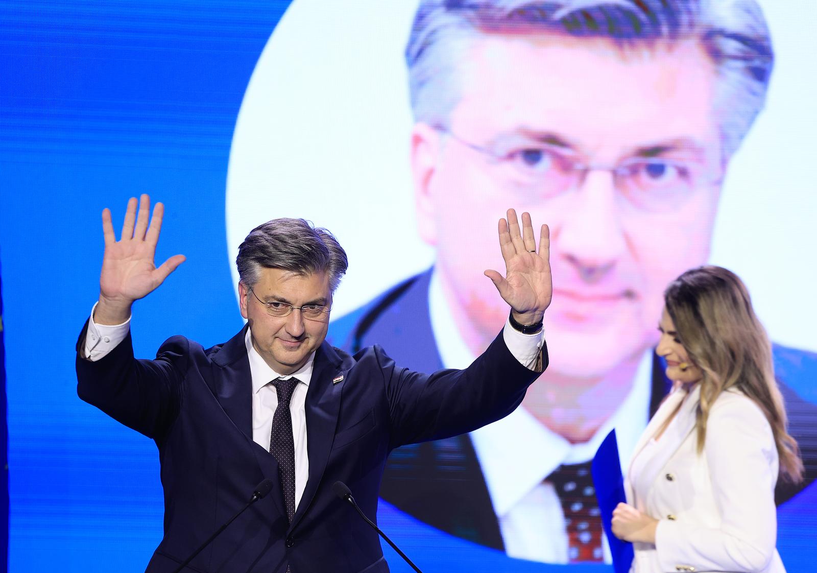 12.03.2024., Lauba, Zagreb - Ususret nadolazecim izborima za Hrvatski sabor, organizacije gradskih cetvrti HDZ-a Crnomerec, Donji Grad, Gornji Grad-Medvescak, Maksimir i Podsljeme svecanim skupom za Zagreb, obiljezili su 34. obljetnicu osnutka. Na skupu koji  je sudjelovao i predsjednik Vlade i HDZ-a Andrej Plenkovic. Photo: Marko Prpic/PIXSELL