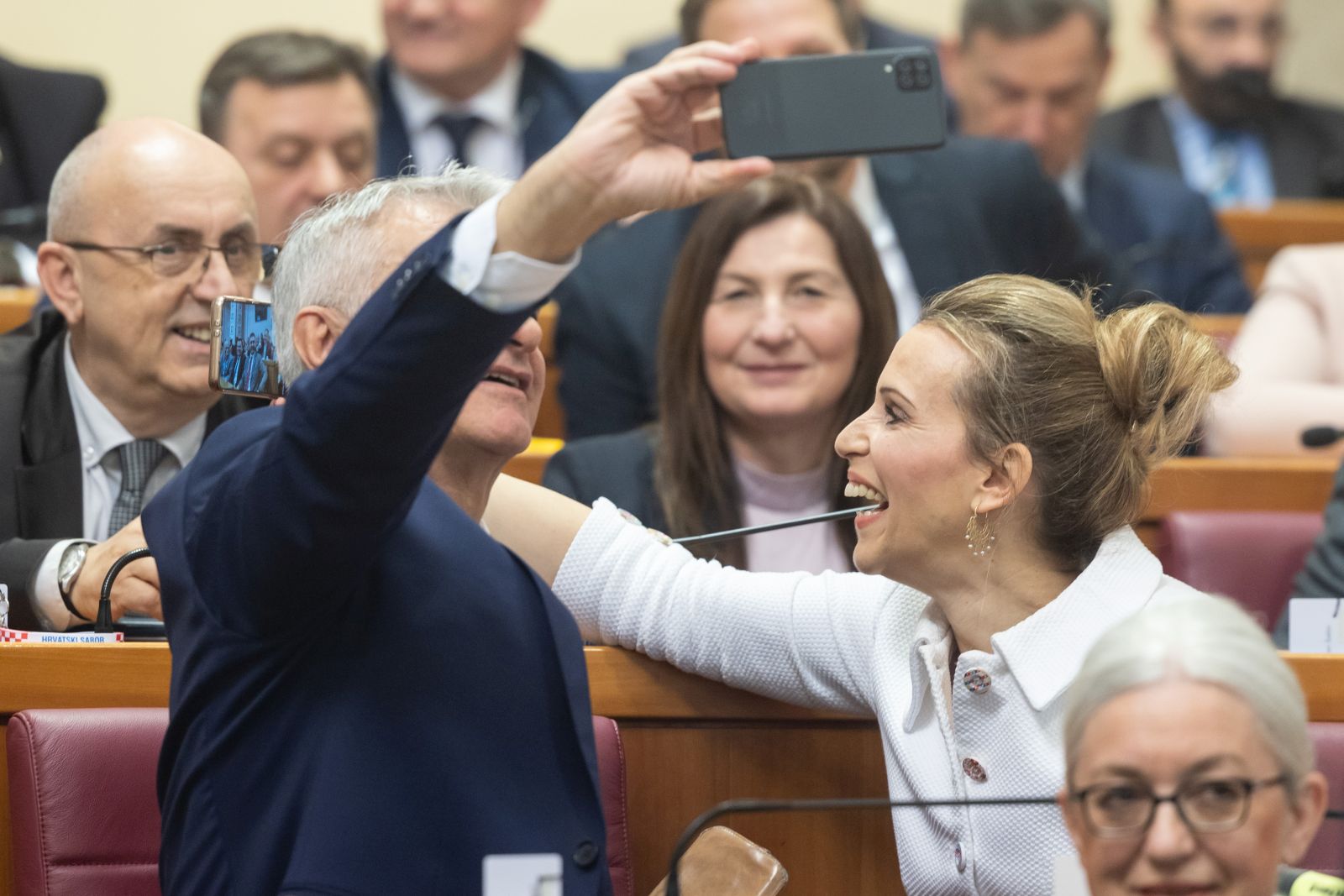 Zagreb, 14.03.2024. - Slobodnim govorima započeo je posljednji radni dan Sabora u ovom sazivu.
Na fotografiji Majda Burić.
foto HINA/ Edvard ŠUŠAK/ es