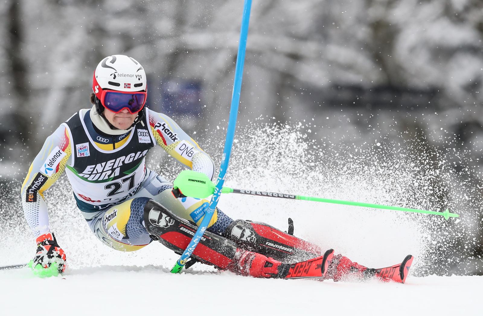 06.01.2021., Zagreb - Prva voznja muskog slaloma Audi FIS Svjetskog skijaskog kupa Snow Queen Trophy. Lucas Braathen Photo: Luka Stanzl/PIXSELL