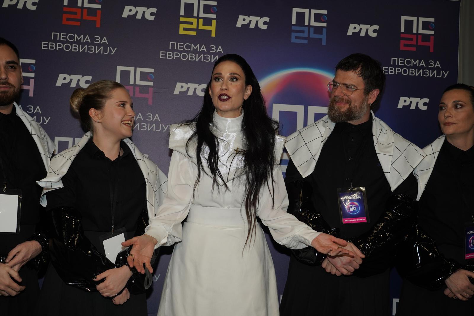 29.02.2024., Beograd - Druga polufinalna vecer festivala "Pjesma za Euroviziju 2024". Izabrat ce se osam natjecatelja za finalnu vecer kada ce biti izabran predstavnik Srbije za Euroviziju. Ana Djuric - Konstrakta.  Photo: Antonio Ahel/ATAImages/PIXSELL