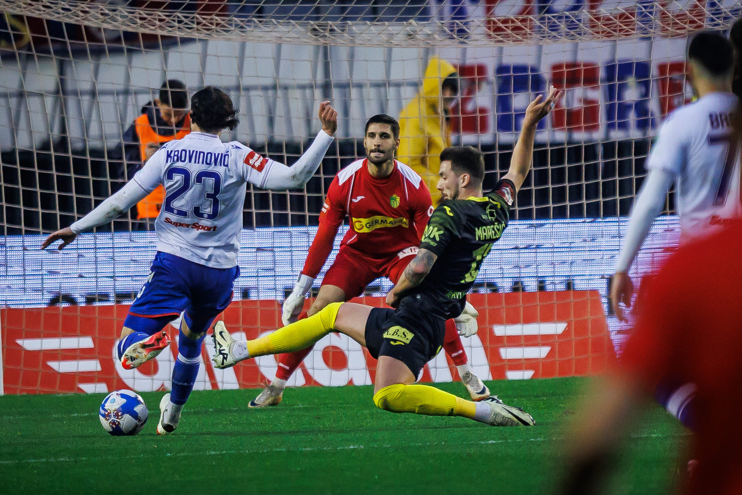 02.03.2024., stadion Poljud, Split - SuperSport HNL, 25. kolo, HNK Hajduk - NK Istra 1961. Filip Krovinovic, Dario Maresic Photo: Zvonimir Barisin/PIXSELL