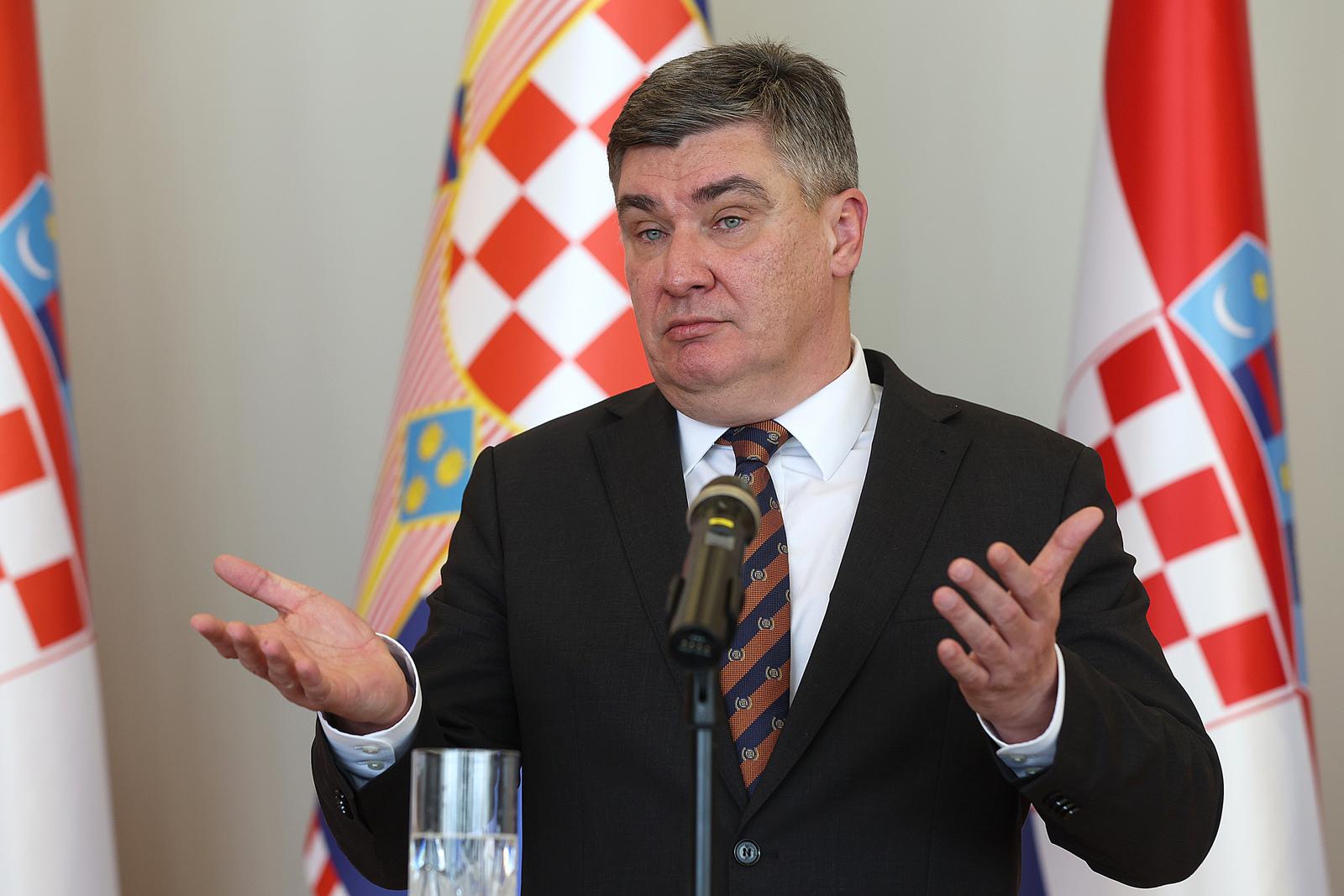 03.02.2024., Zagreb - Izvanredna press konferencija predsjednika Milanovica o Ivanu Turudicu. 

Zoran Milanovic na konferenciji je istaknuo kako Ivan Turudic ne smije postati glavni drzavni tuzitelj.



 Photo: Goran Stanzl/PIXSELL