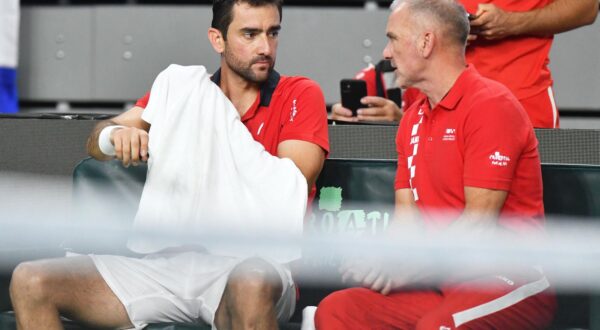 03.02.2024., Varazdin - Davis Cup susret Hrvatske i Belgije, mec Marin Cilic - Zizou Bergs. Photo: Vjeran Zganec Rogulja/PIXSELL