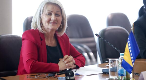 04.03.2024., Sarajevo, Bosna i Hercegovina - Predsjedavajuca Vijeca ministara BiH Borjana Kristo sastala se s ministrom vanjskih poslova i medjunarodne suradnje Republike Italije Antoniom Tajanijem i federalnim ministrom za europske i medjunarodne poslove Republike Austrije Alexanderom Schallenbergom. Photo: Armin Durgut/PIXSELL
