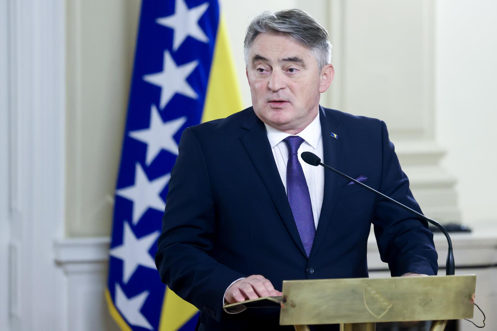 08.02.2024., Sarajevo, Bosna i Hercegovina - Konferencija za medije clanova Predsjednistva BiH i predsjednice Republike Slovenije Natase Pirc Musar. Photo: Armin Durgut/PIXSELL