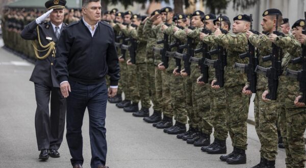 08.03.2024., Pozega, Vojarna „123. brigade HV“, Ulica hrvatskih branitelja - Predsjednik Republike i vrhovni zapovjednik Oruzanih snaga Republike Hrvatske sudjelovao je na svecanoj prisezi 41. narastaja rocnih vojnika na dragovoljnom vojnom osposobljavanju.  Photo: Davor Javorovic/PIXSELL
