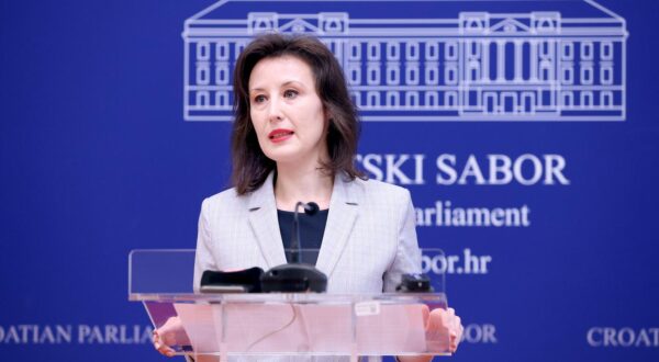 12.03.2024., Zagreb - Na konferenciji za medije odrzanoj u Saboru o temi: ""Sunovrat pravosudnih institucija u Hrvatskoj" govorila je zastupnica Dalija Oreskovic. Photo: Patrik Macek/PIXSELL