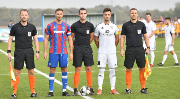 12.10.2022., Rasinja - 1/16 finala SuperSport hrvatskog nogometnog kupa: NK Tehnicar - HNK Hajduk. Tomislav Hudak, Stefan Simic, Ante Culjak, Anto Maric, Dejan Vukovic Photo: Vjeran Zganec Rogulja/PIXSELL