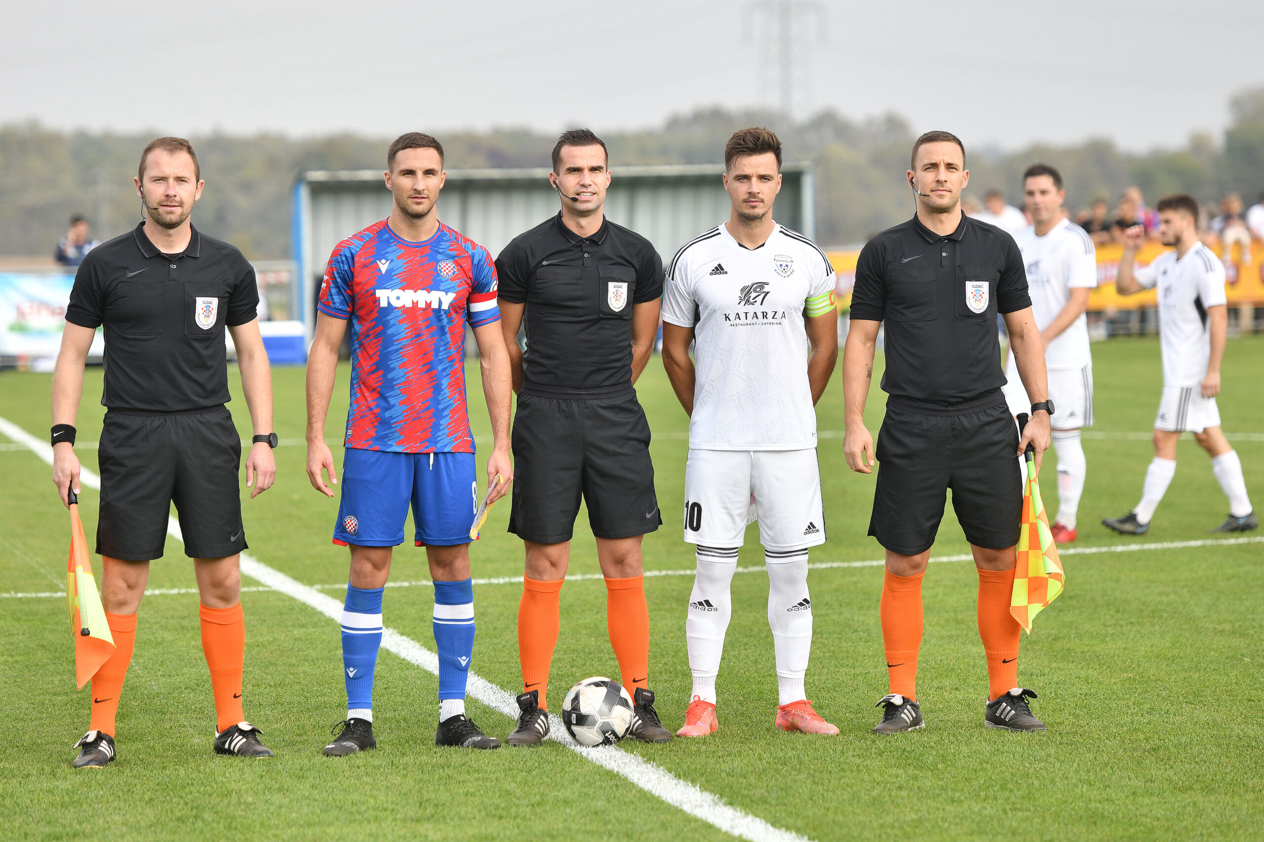 12.10.2022., Rasinja - 1/16 finala SuperSport hrvatskog nogometnog kupa: NK Tehnicar - HNK Hajduk. Tomislav Hudak, Stefan Simic, Ante Culjak, Anto Maric, Dejan Vukovic Photo: Vjeran Zganec Rogulja/PIXSELL