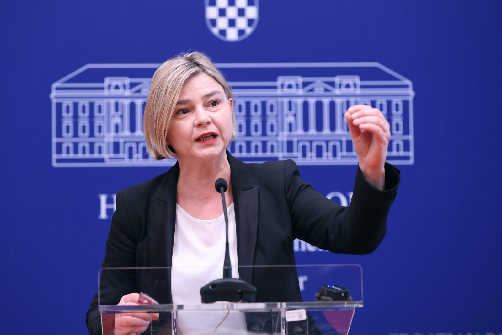 13.03.2024., Zagreb - Na konferenciji za medije odrzanoj u Saboru o aktualnim temama govorila je Sandra Bencic Photo: Patrik Macek/PIXSELL