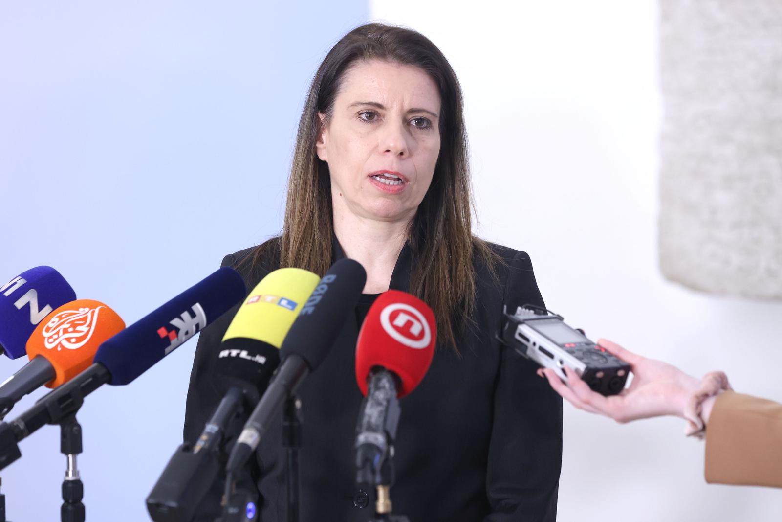 13.03.2024., Zagreb - Na konferenciji za medije odrzanoj u Saboru o aktualnim temama govorila je Katarina Peovic. Photo: Patrik Macek/PIXSELL