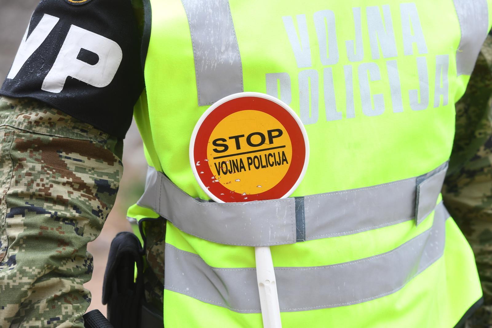 13.05.2023., Sibenik - Oznake Vojne policije Republike Hrvatske.
 Photo: Hrvoje Jelavic/PIXSELL