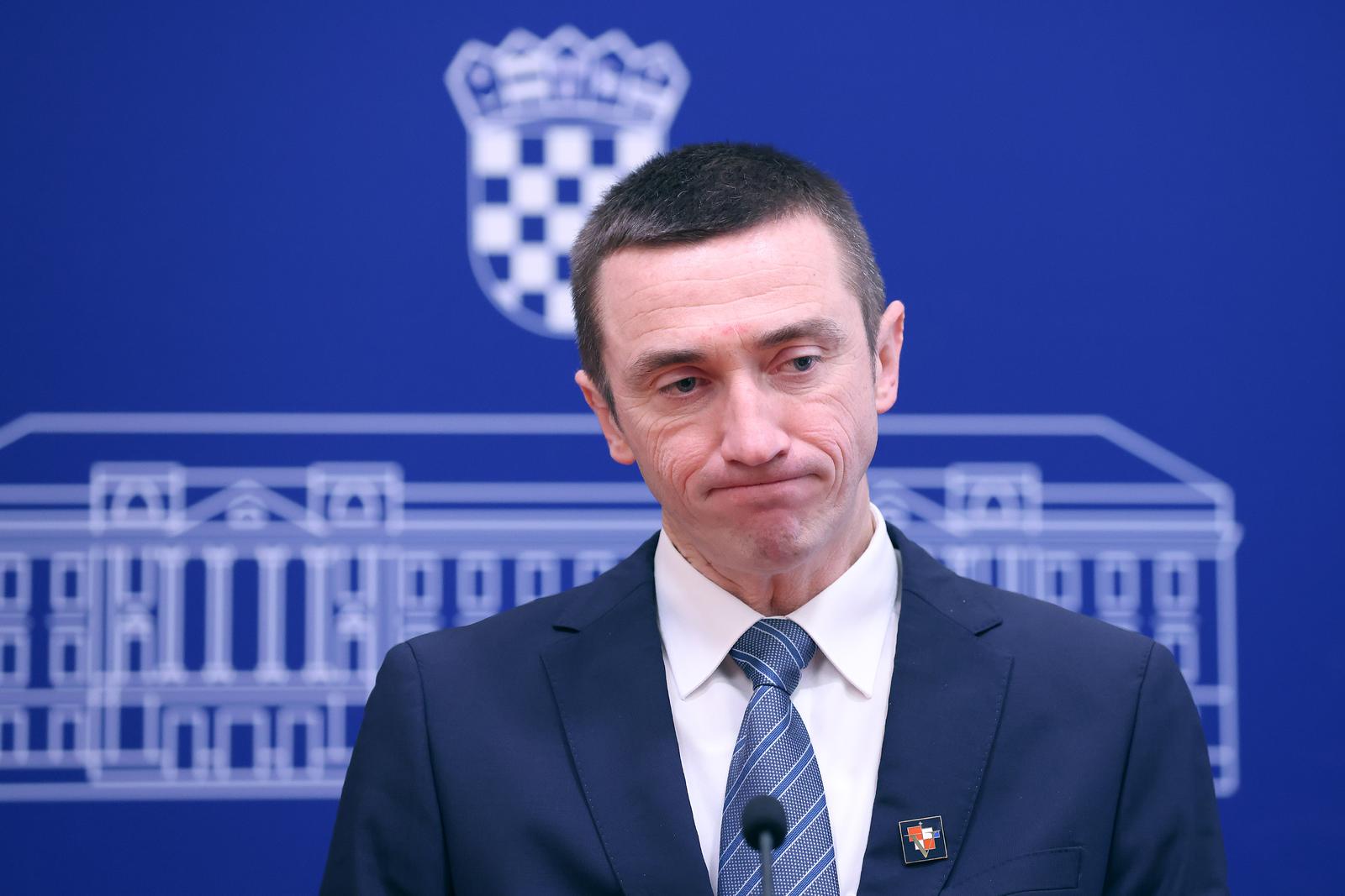 15.02.2024., Zagreb - Na konferenciji za medije Domovinskog pokreta odrzanoj u Saboru o aktualnim temama govorio je Ivan Penava.
 Photo: Patrik Macek/PIXSELL
