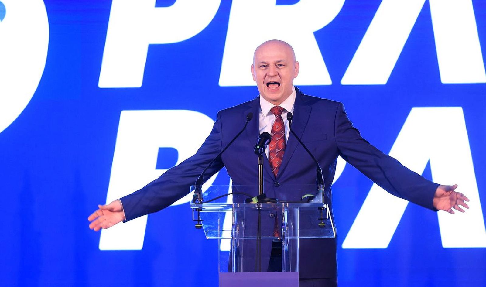 16.03.2024., Kongresna dvorana Velesajam, Zagreb - Stranka Pravo i pravda odrzala sabor na kojem su se predstavili kao stranka, na celu s Mislav Kolakusic, Ivan Vilibor Sincic, Ivan Lovrinovic. Photo: Marko Prpic/PIXSELL