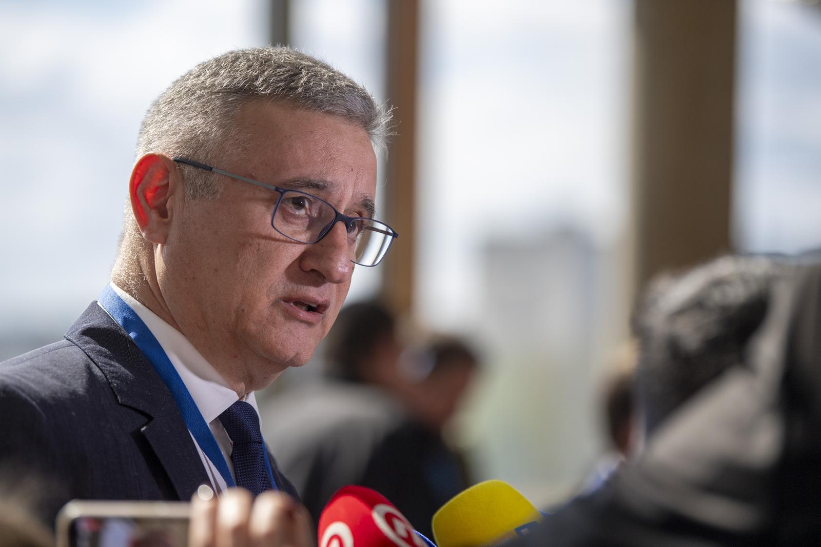 17.03.2024., Zagreb -U koncertnoj dvorani Vatroslav Lisinki odrzava se  20. Opci sabor stranke HDZ. Izjavu novinarima daje Tomislav Karamarko. Photo: Igor Soban/PIXSELL