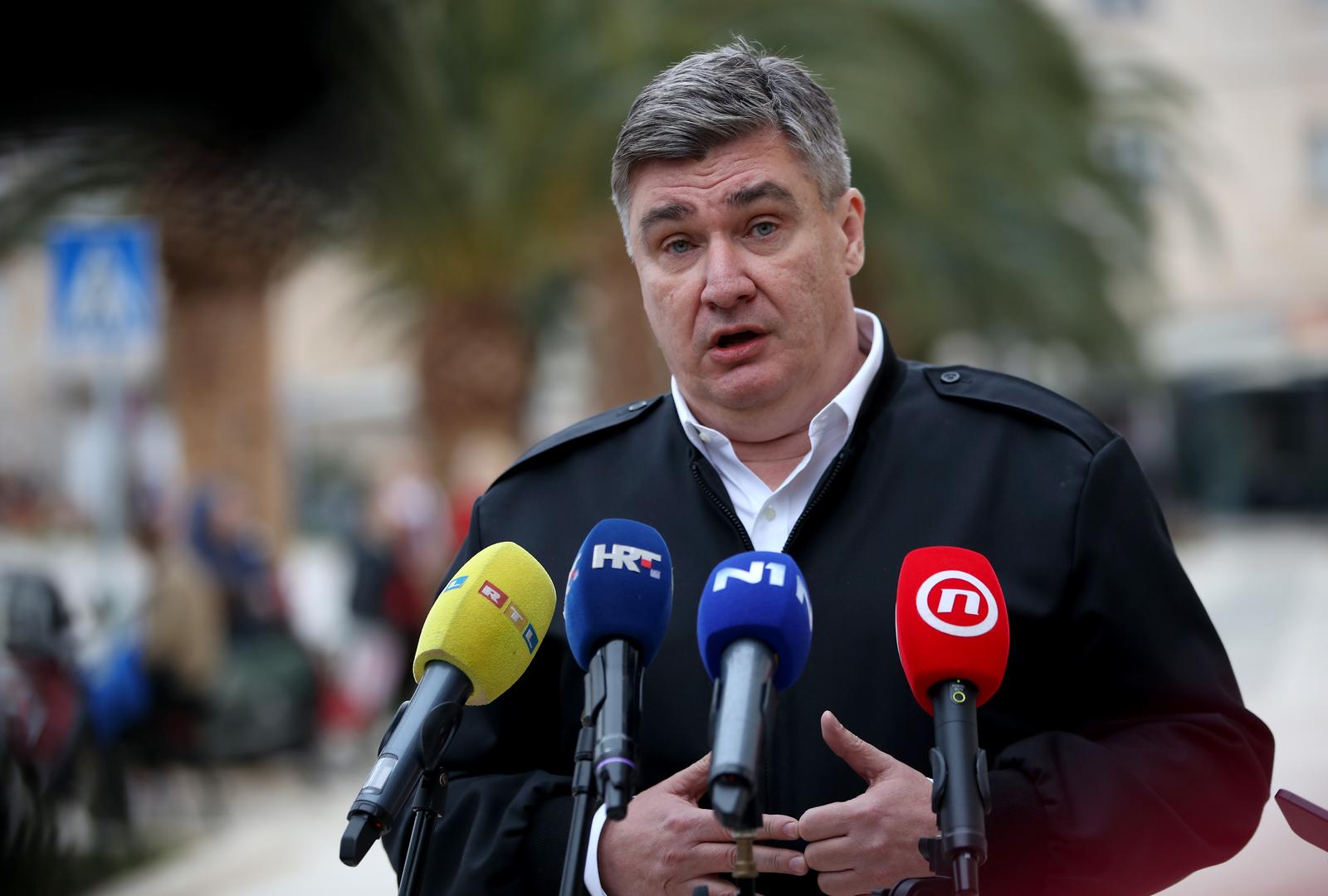 18.03.2024., Vela Luka - Predsjednik Zoran Milanovic obratio se medijima u Veloj Luci. Photo: Zvonimir Barisin/PIXSELL
