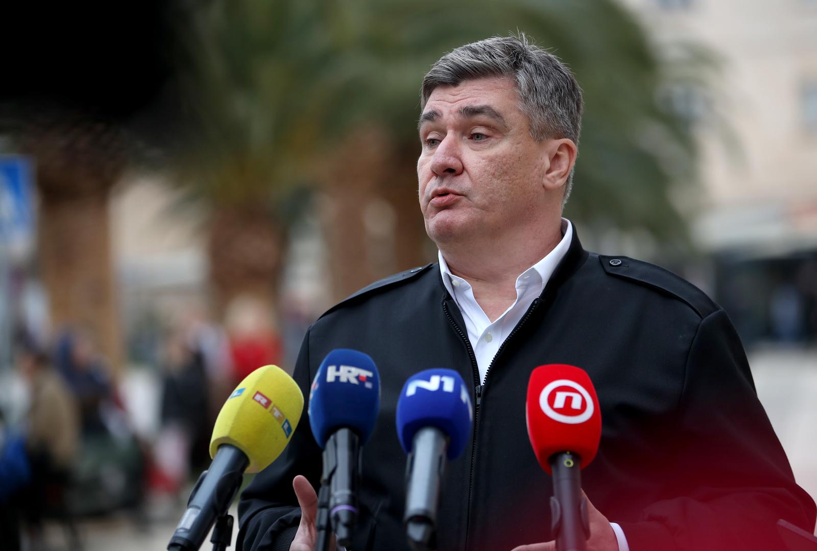 18.03.2024., Vela Luka - Predsjednik Zoran Milanovic obratio se medijima u Veloj Luci. Photo: Zvonimir Barisin/PIXSELL