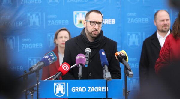 19.03.2024., Zagreb - Gradonacelnik Zagreba Tomislav Tomasevic dao je izjavu medjima nakon obilaska radova na trznici Vrapce. Photo: Emica Elvedji/PIXSELL