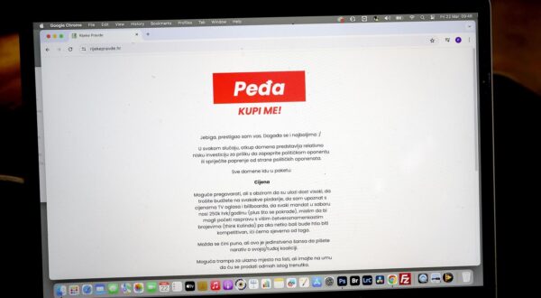 22.03.2024., Zagreb - Nakon objave naziva lijeve koalicije na prodaju se, uz duhovit opis prodavac pojavila i domena Rijeke pravde. Photo: Patrik Macek/PIXSELL