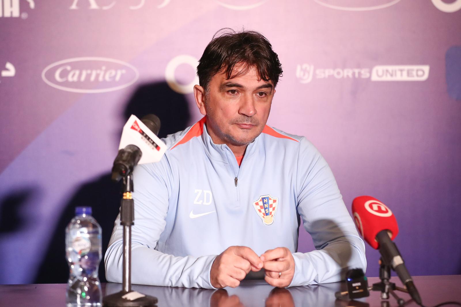 22.03.2024., Kairo, Egipat- Konferencija za medije trenera Hrvatske nogometne reprezentacije Zlatka Dalica i igraca Josipa Juranovica. Photo: Matija Habljak/PIXSELL