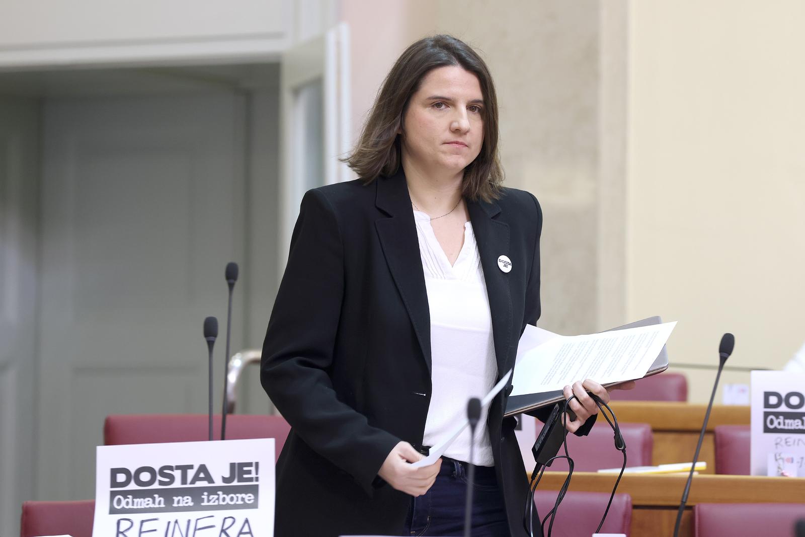 23.02.2024., Zagreb - Sabor 21. sjednicu nastavlja raspravom  o izmjenama i dopunama Stecajnog zakona. Jelena Milos  Photo: Patrik Macek/PIXSELL