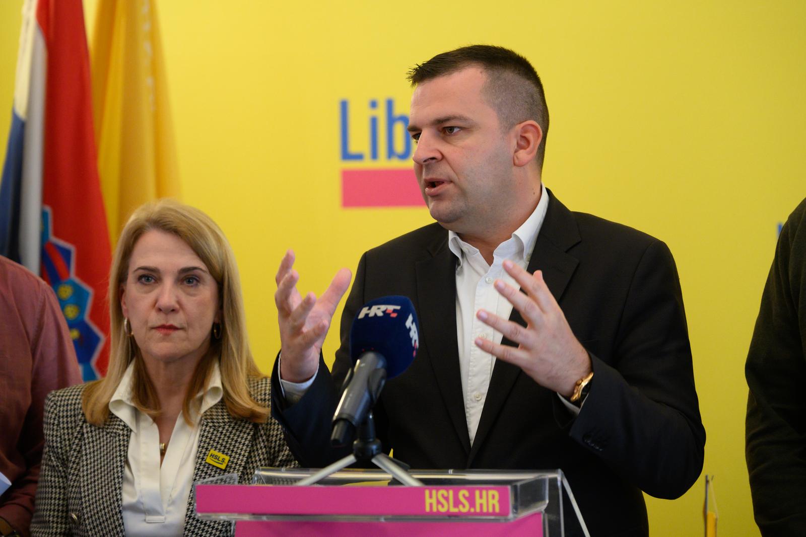 23.03.2024., Zagreb - U sredisnjici HSLS-a odrzana je konferencija za medije HSLS-a o odluci izlaska na izbore. Dario Hrebak. Photo: Davor Puklavec/PIXSELL