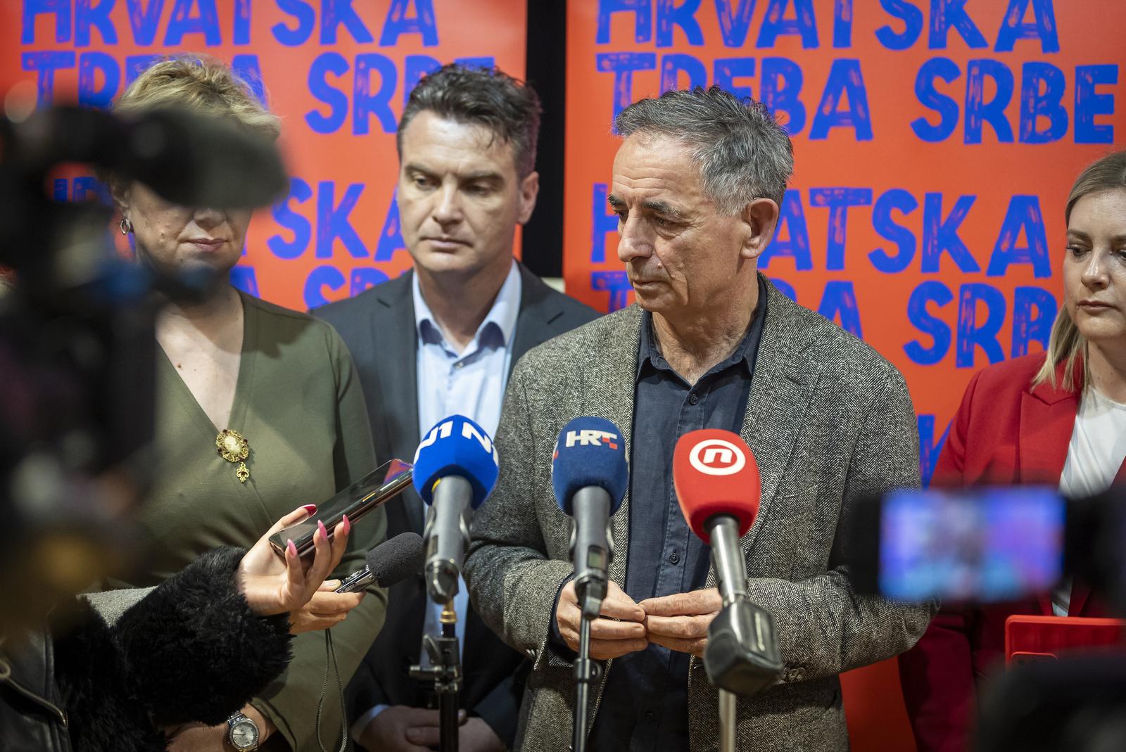 24.03.2024., Vukovar - Nakon Glavne skupstine SDSS-a predsjednik stranke Milorad Pupovac dao izjavu za medije. Photo: Davor Javorovic/PIXSELL