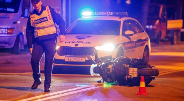 26.02.2024., Split - Prometna nesreca izmedju automobila i motora u ulici Matice Hrvatske. Photo: Zvonimir Barisin/PIXSELL