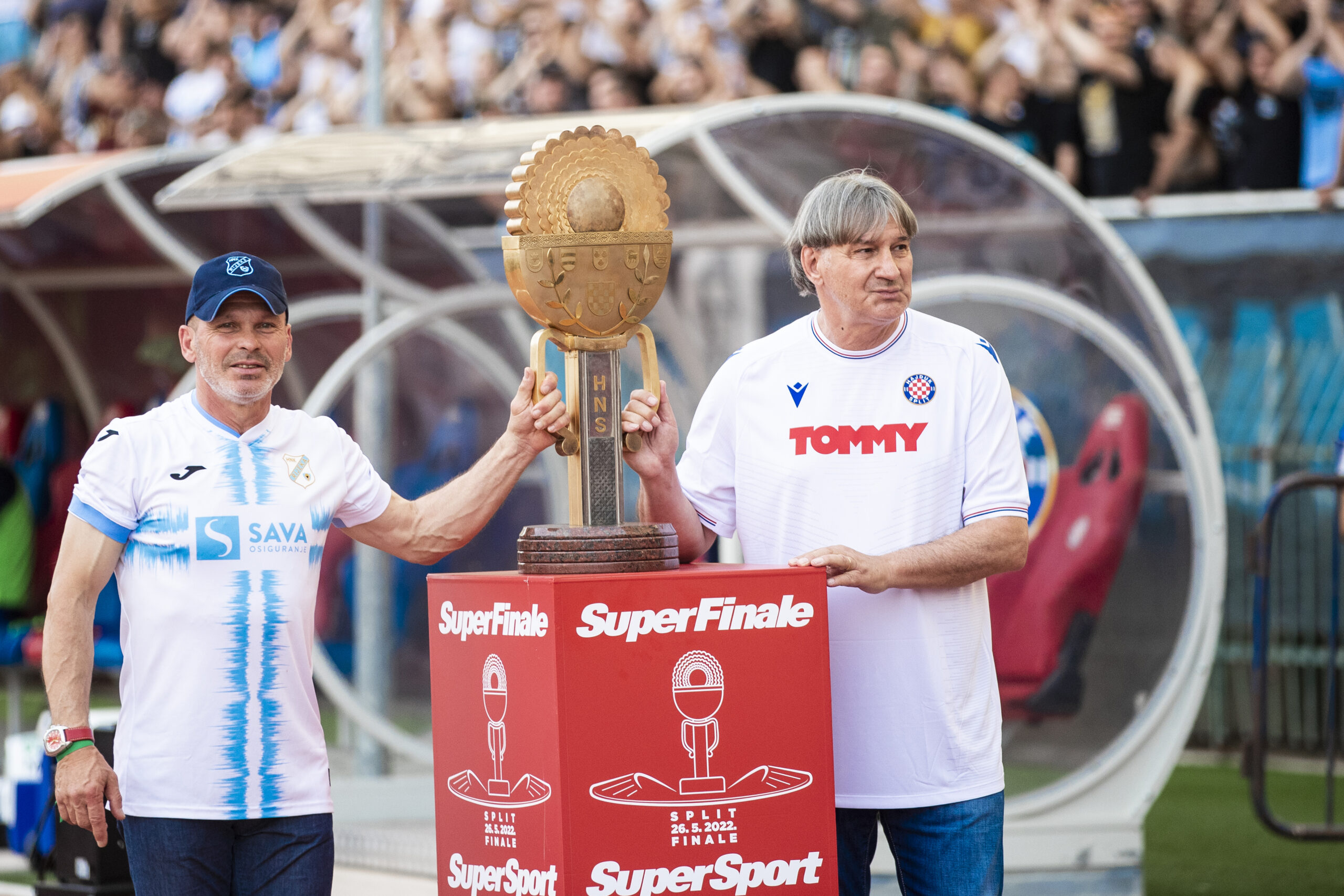 26.05.2022., Split - Finale Hrvatskog nogometnog kupa HNK Hajduk - HNK Rijeka.Ivica Surjak, Mladen Mladenovic  Photo: Miroslav Lelas/PIXSELL