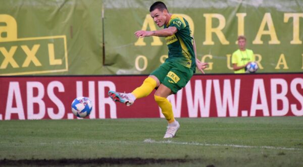 27.08.2023., stadion Aldo Drosina, Pula - SuperSport HNL, 06. kolo, NK Istra 1961 - NK Rudes. Ante Erceg Photo: Sasa Miljevic/PIXSELL