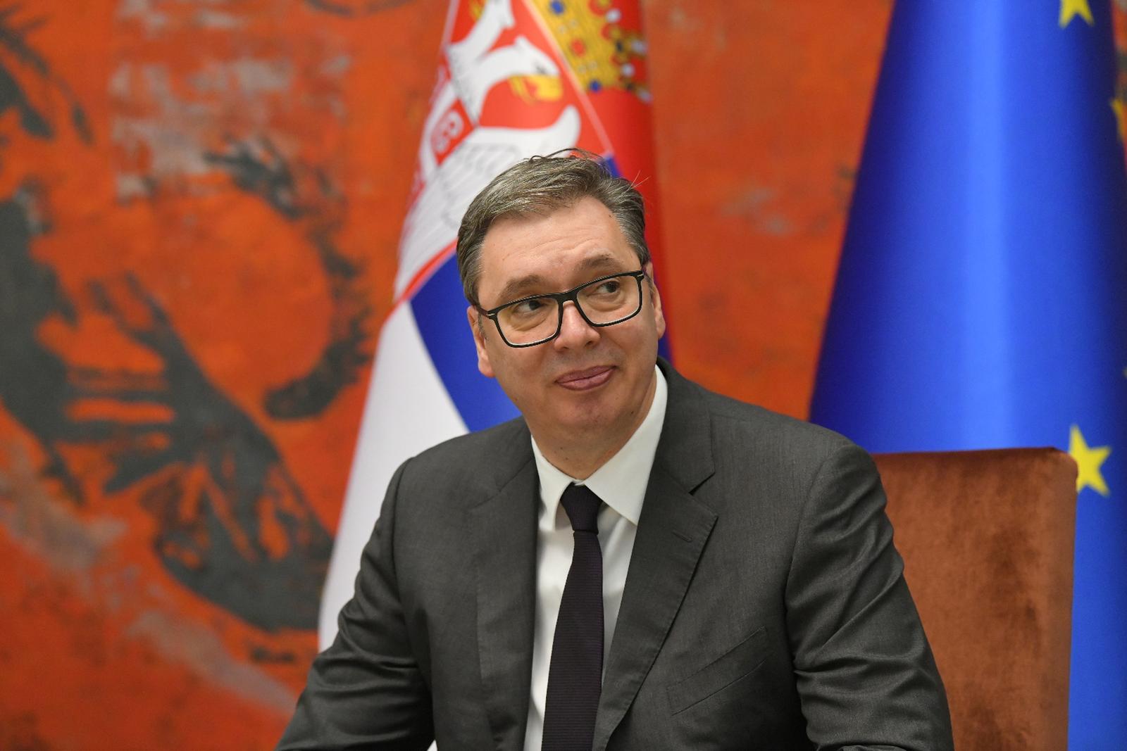 29, February, 2024, Belgrade - Official visit of the President of the Central African Republic Fosten Arkansas Tuadero to the Republic of Serbia - meeting between the President of the Republic of Serbia and the President of the Central African Republic. Aleksandar Vucic.    

29, februar, 2024, Beograd - Zvanicna poseta predsednika Centralnoafricke Republike Fostena Arkanza Tuadera Republici Srbiji - sastanak predsednika Republike Srbije i predsednika Centralnoafricke Republike.     Photo: R.Z./ATAImages/PIXSELL