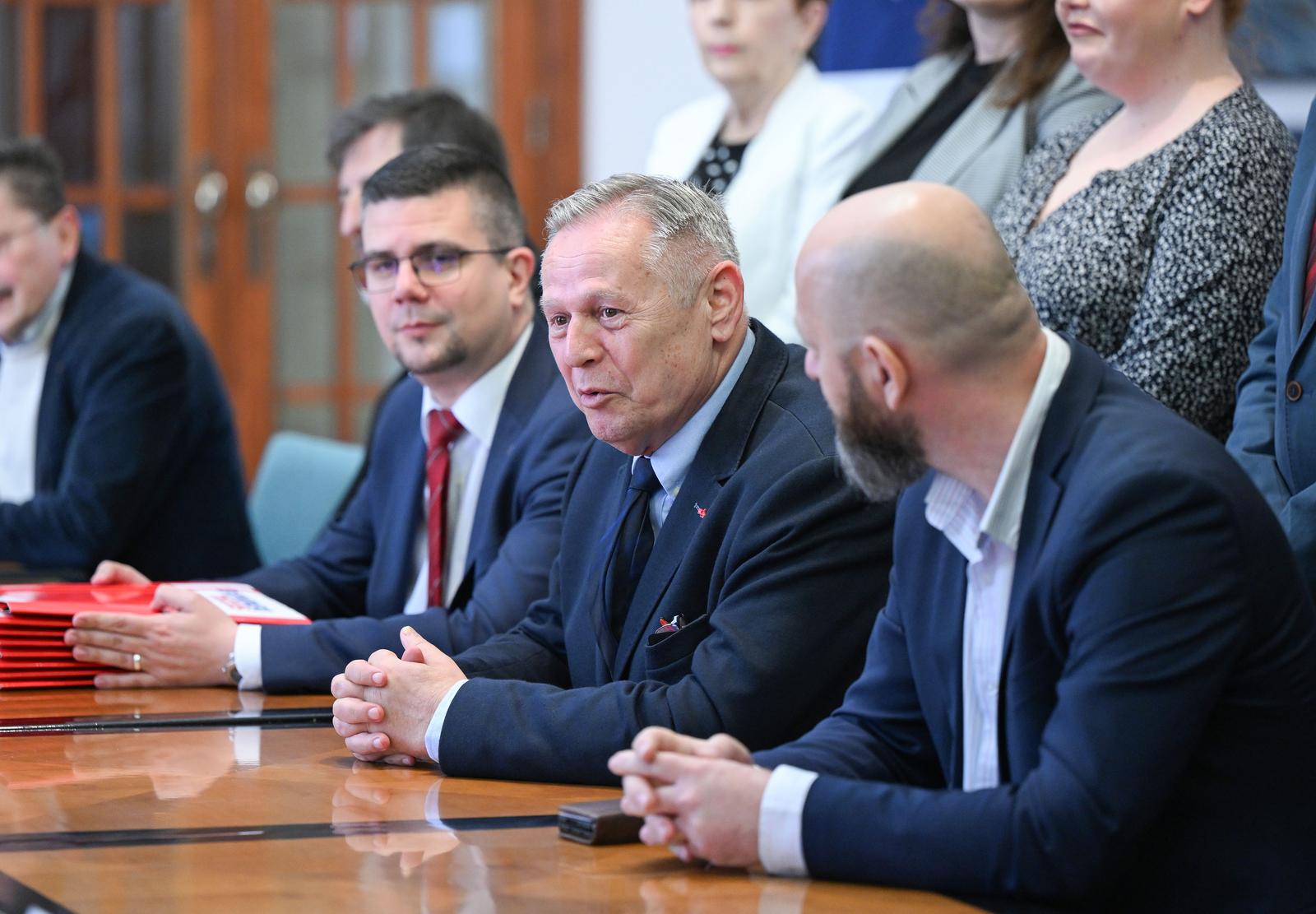 29.3.2024., Zagreb - Predaja lista Socijaldemokrati, Istarski demokratski sabor, Primorsko goranski savez, Hrvatski laburisti - stranka prava, demokrati. Photo: Neva Zganec/PIXSELL
