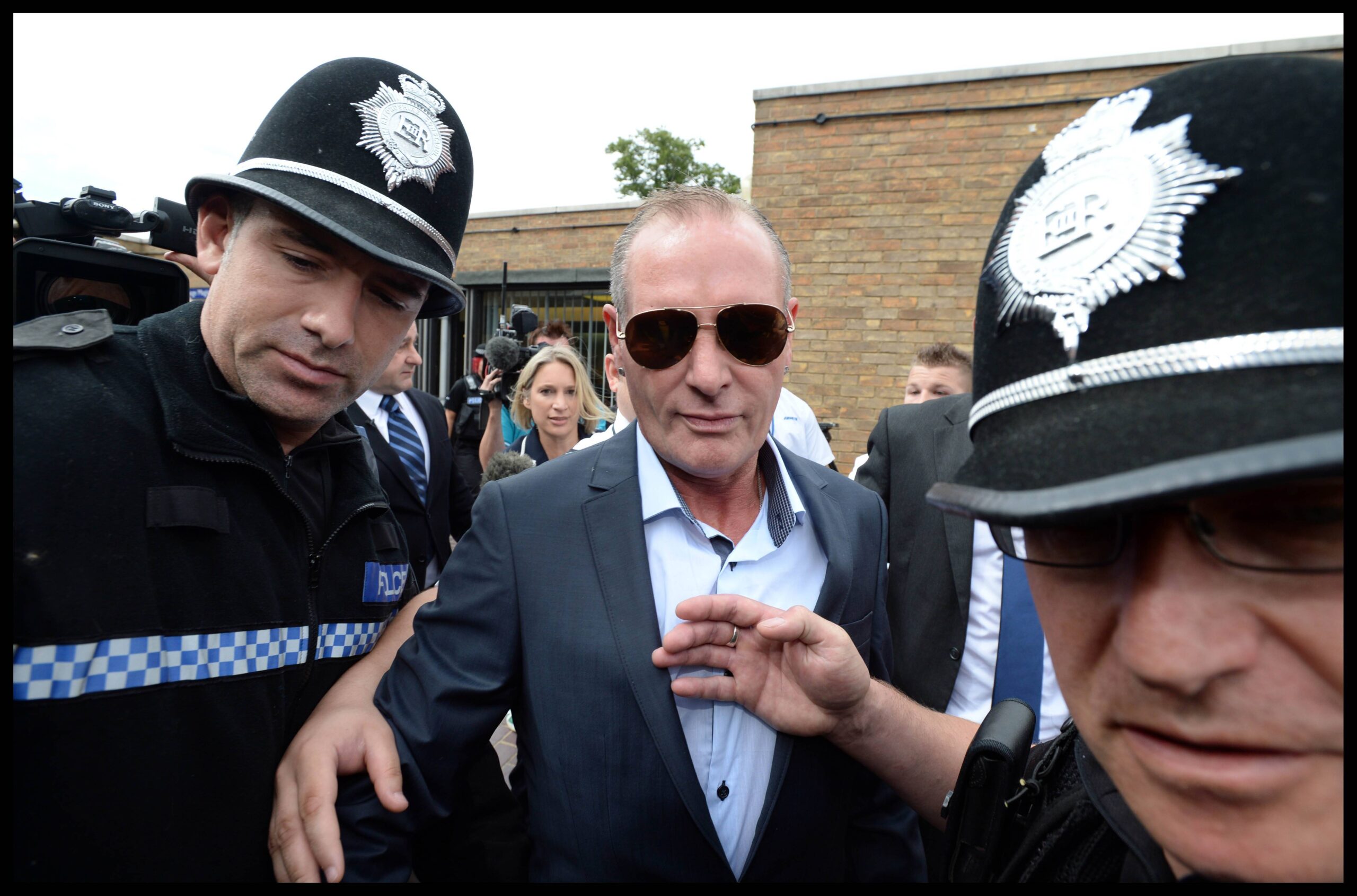 Ex-England footballer Paul Gascoigne has been charged with harassing his ex-girlfriend with abusive messages. Source - BBC NEWS Former England footballer Paul Gascoigne leaving Stevenage Magistrates Court in Hertfordshire, Monday, 5th August 2013, after being charged of assault and being drunk and disorderly at Stevenage Train station on July 4th 2013. PUBLICATIONxINxGERxSUIxAUTxHUNxONLY xAndrewxParsonsx/xi-Imagesx IIM-11190-0005