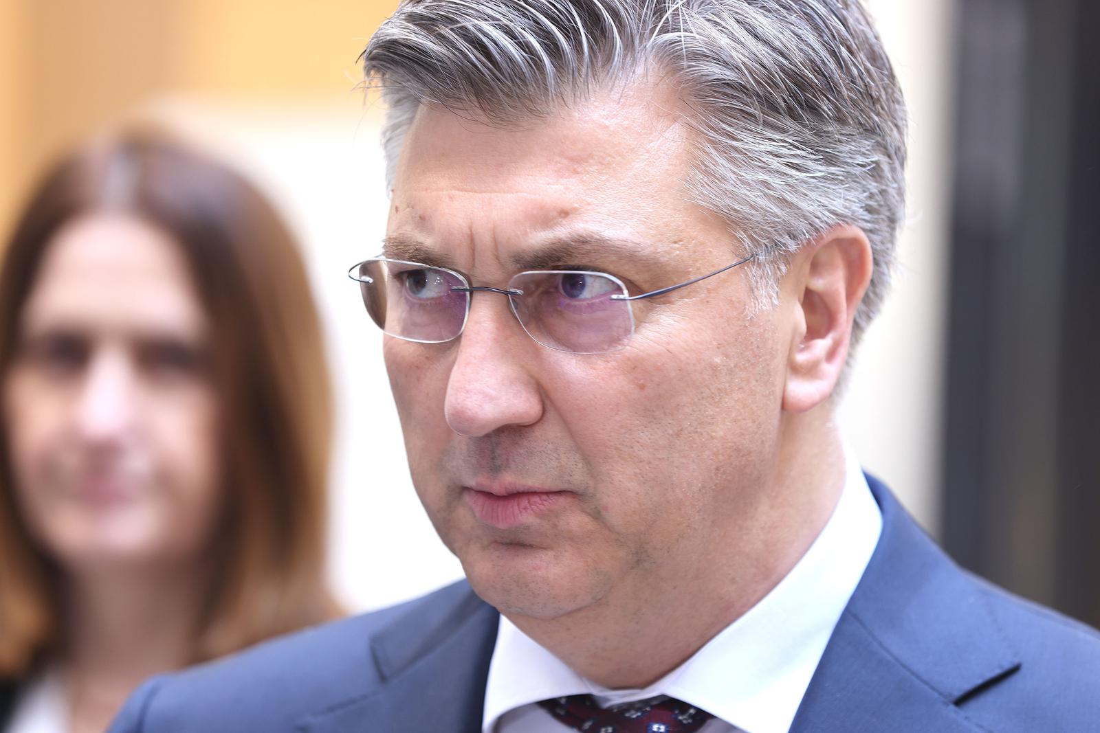 19.03.2024., Zagreb - Predsjednik Vlade RH Andrej Plenkovic sa suradnicima obisao je danas radove na obnovi zgrade Hrvatskog sportskog muzeja. Photo: Patrik Macek/PIXSELL