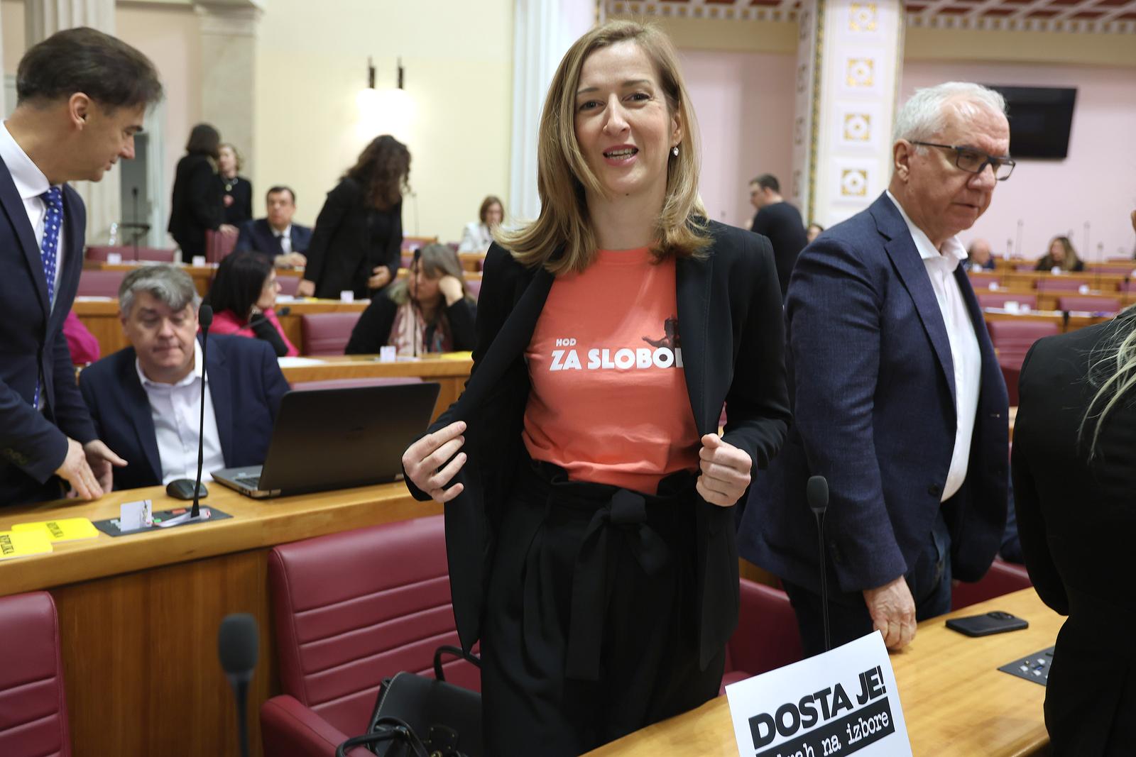 28.02.2024., Zagreb - Sabor 21. sjednicu nastavlja glasovanjem o podnesenim amandmanima i raspravljenim tockama dnevnog reda, medju kojima je i oporbeni prijedlog za raspustanje Sabora.
 Photo: Patrik Macek/PIXSELL