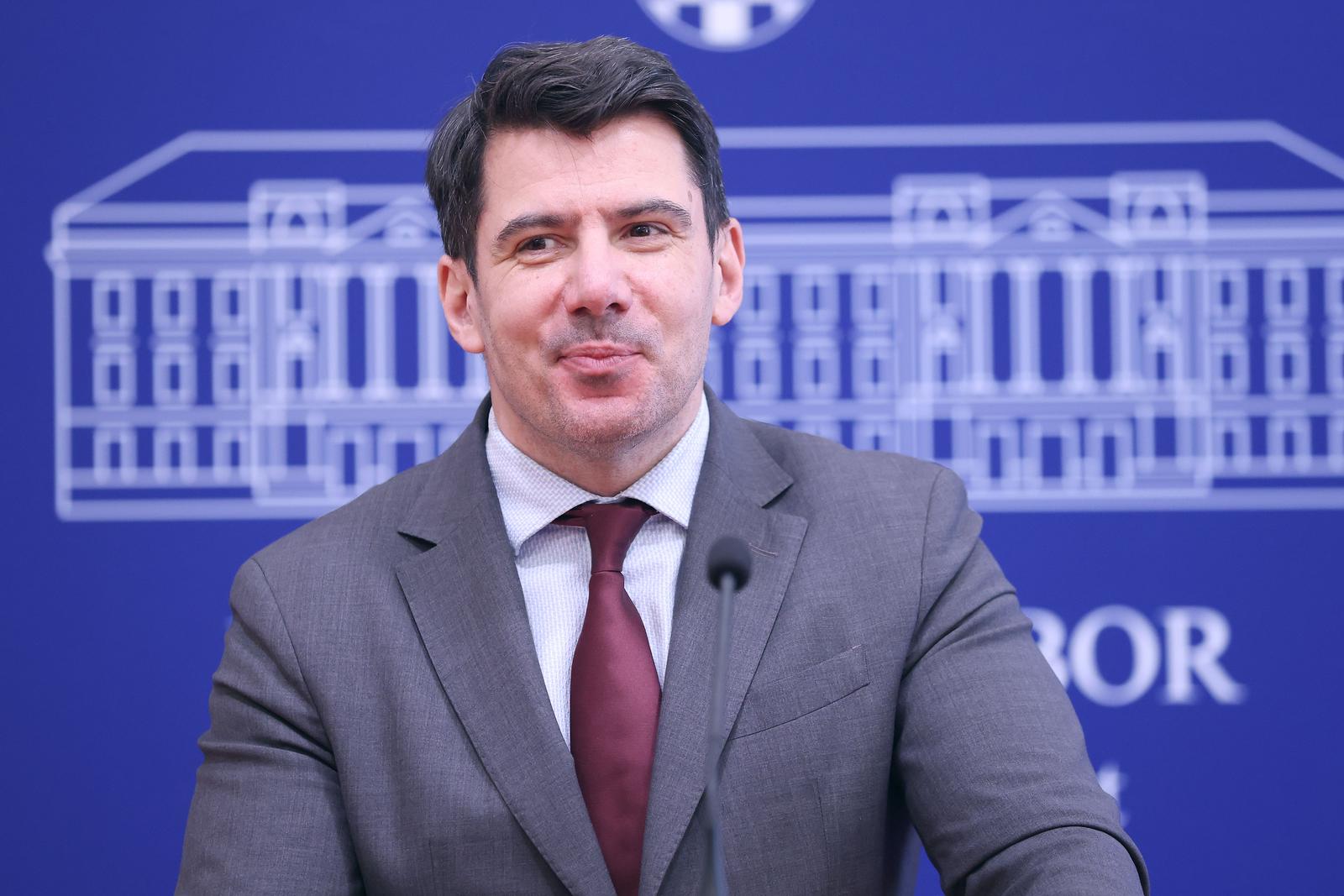 06.03.2024., Zagreb - Na konferenciji za medije odrzanoj u Saboru o aktualnim temama govorio je Nikola Grmoja. Photo: Patrik Macek/PIXSELL