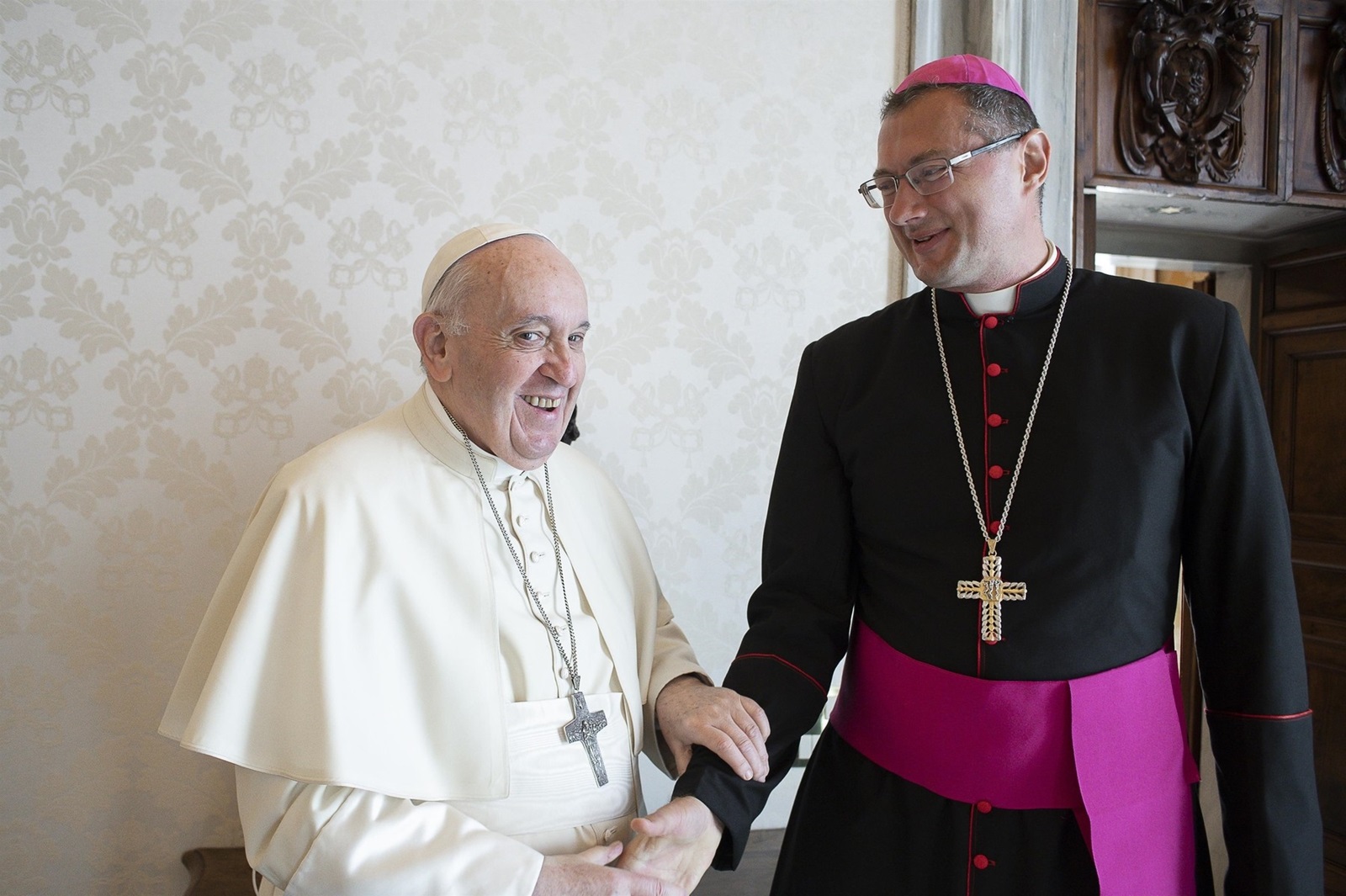 rome, ITALY  - Pope Francis welcomed in H.E. Msgr. Visvaldas Kulbokas, tit. Archbishop of Martana, Apostolic Nuncio to Ukraine in the Vatican

BACKGRID UK 2 SEPTEMBER 2021,Image: 630038654, License: Rights-managed, Restrictions: RIGHTS: WORLDWIDE EXCEPT IN AUSTRALIA, CANADA, ITALY, NEW ZEALAND, UNITED STATES, Model Release: no, Pictured: vaticMsgr. Visvaldas Kulbokaan ,, Credit line: IPA / BACKGRID / Backgrid UK / Profimedia
