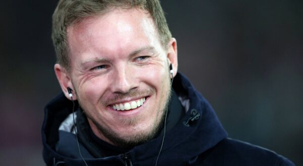 10.02.2024, Fussball 1. Bundesliga 2023/2024, 21. Spieltag, Bayer 04 Leverkusen - FC Bayern München, in der BayArena Leverkusen. Bundestrainer Julian Nagelsmann Deutschland ***DFL and DFB regulations prohibit any use of photographs as image sequences and/or quasi-video.*** *** 10 02 2024, Soccer 1 Bundesliga 2023 2024, Matchday 21, Bayer 04 Leverkusen FC Bayern Munich, at BayArena Leverkusen Head coach Julian Nagelsmann Germany DFL and DFB regulations prohibit any use of photographs as image sequences and or quasi video,Image: 850201912, License: Rights-managed, Restrictions: Credit images as "Profimedia/ IMAGO", Model Release: no, Credit line: Cathrin Mźller /M.i.S. / imago sportfotodienst / Profimedia