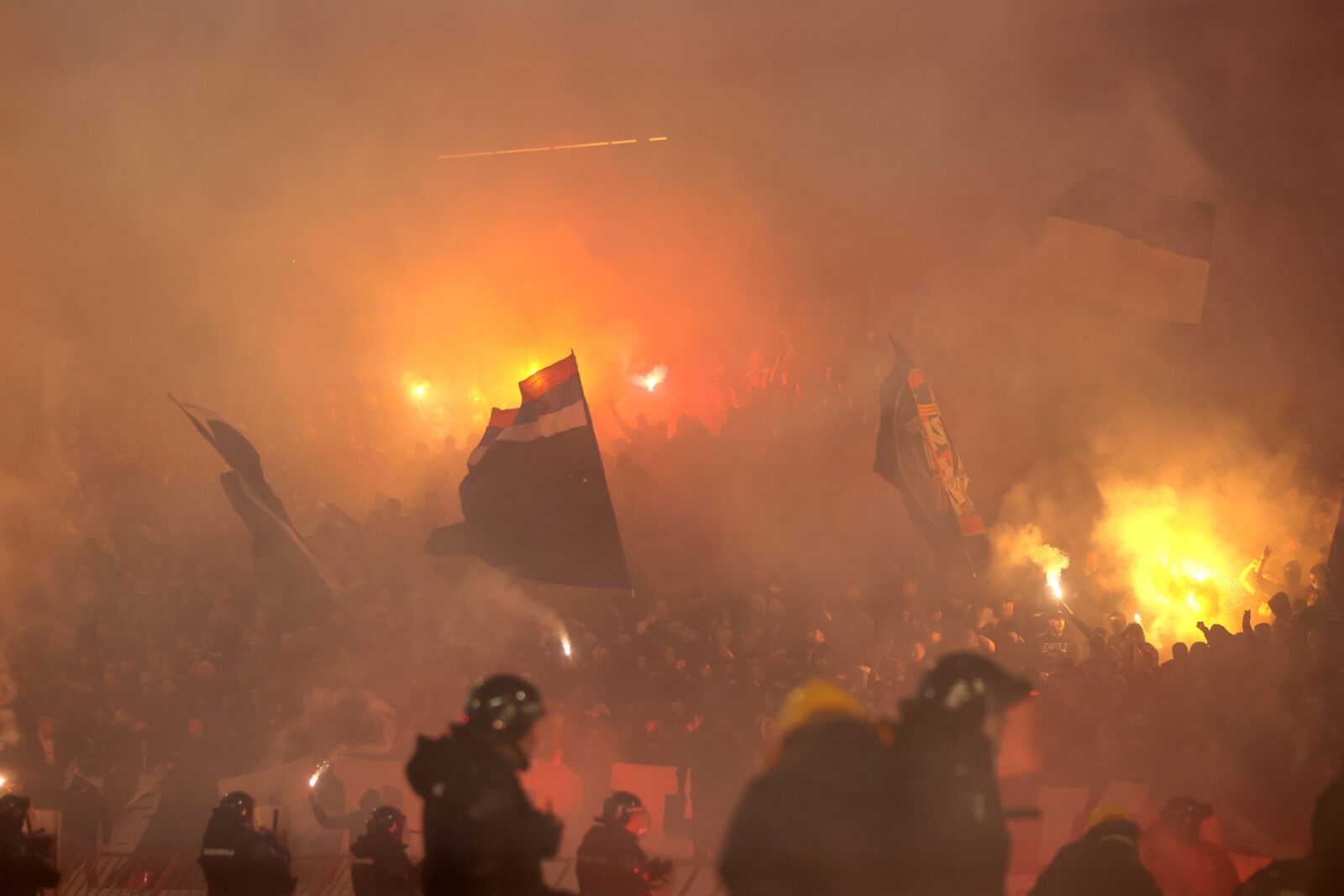 CRVENA ZVEZDA vs PARTIZAN GROBARI SUPPORTERS football Crvena zvezda vs Partizan National championship Serbian Superleague at Rajko Mitic stadium, Belgrade, 09.03.2024. Foto: FOOTBALL, SUPERLEAGUE NATIONAL CHAMPIONSHIP, CRVENA ZVEZDA, RED STAR, PARTIZAN Belgrade Rajko Mitic stadium Serbia Copyright: xMarkoxMetlas/xMNxPressx,Image: 855815959, License: Rights-managed, Restrictions: Credit images as "Profimedia/ IMAGO", Model Release: no, Credit line: Marko Metlas / imago sportfotodienst / Profimedia