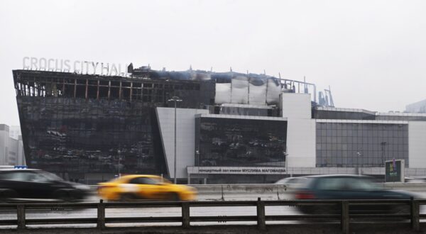 8648126 23.03.2024 A view shows the Crocus City Hall concert venue following a shooting incident and massive fire, outside Moscow, Russia. Dozens of people dead and injured as a result of the terrorist attack on March 22 when several armed men began shooting in the concert hall in Moscow region. A massive fire has also broken out at the venue.,Image: 858943160, License: Rights-managed, Restrictions: Editors' note: THIS IMAGE IS PROVIDED BY RUSSIAN STATE-OWNED AGENCY SPUTNIK., Model Release: no, Credit line: Kirill Kallinikov / Sputnik / Profimedia