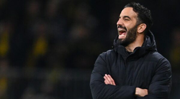 (FILES) Sporting Lisbon's Portuguese coach Ruben Amorim reacts during the UEFA Europa League round of 32 first leg football match between BSC Young Boys and Sporting Lisbon at Wankdorf Stadium in Bern on February 15, 2024. Sporting Lisbon coach Ruben Amorim is the new front-runner with the bookmakers to be Liverpool's next head coach ahead of Brighton manager Roberto De Zerbi and Germany boss Julian Nagelsmann.,Image: 860826474, License: Rights-managed, Restrictions: , Model Release: no, Credit line: Fabrice COFFRINI / AFP / Profimedia