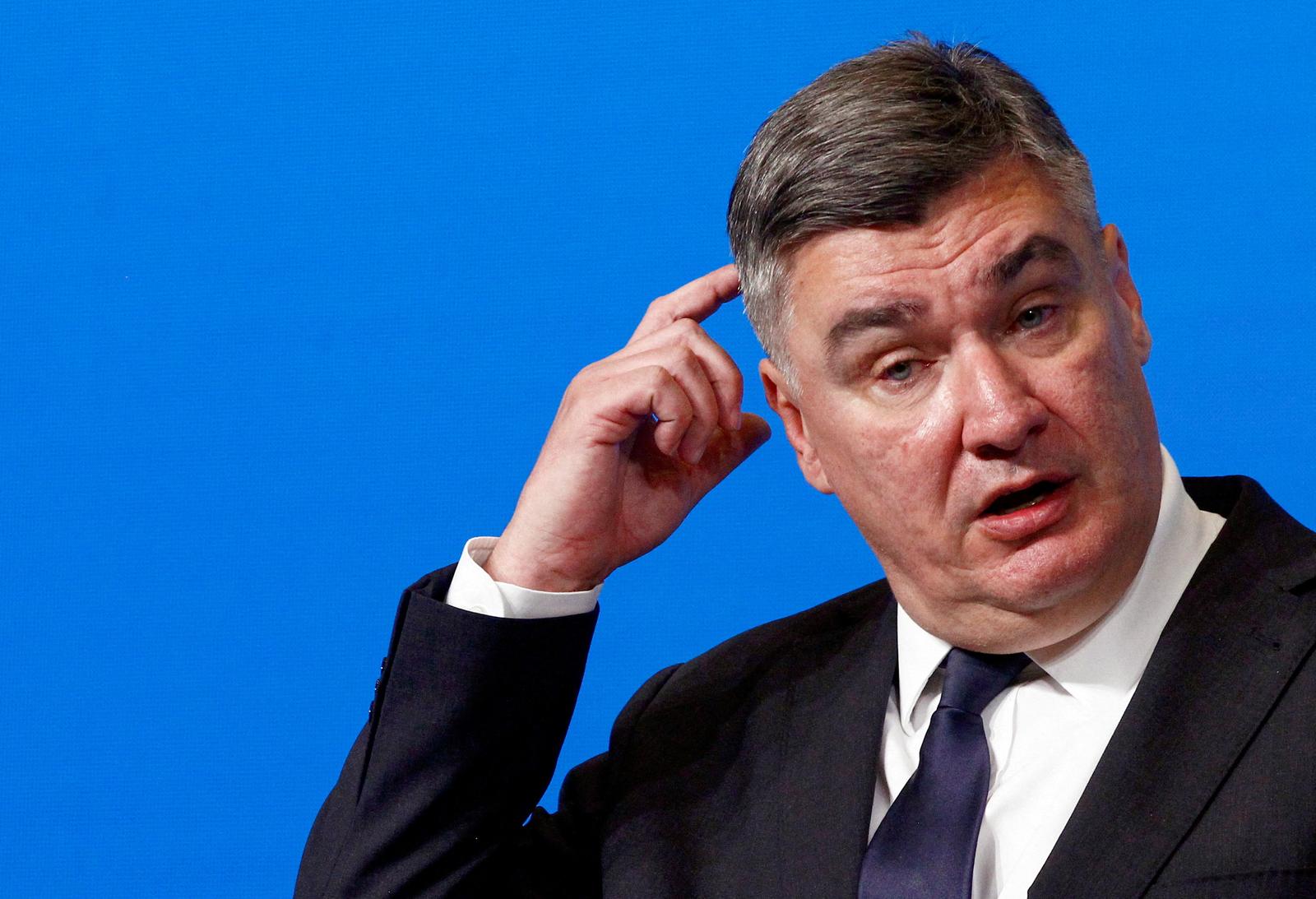 FILE PHOTO: President of Croatia Zoran Milanovic speaks during a press conference of the informal meeting with leaders of the alliance's members in the Western Balkans: Albania, Croatia, Montenegro and North Macedonia in Skopje, North Macedonia November 22, 2023. REUTERS/Ognen Teofilovski/File Photo Photo: OGNEN TEOFILOVSKI/REUTERS
