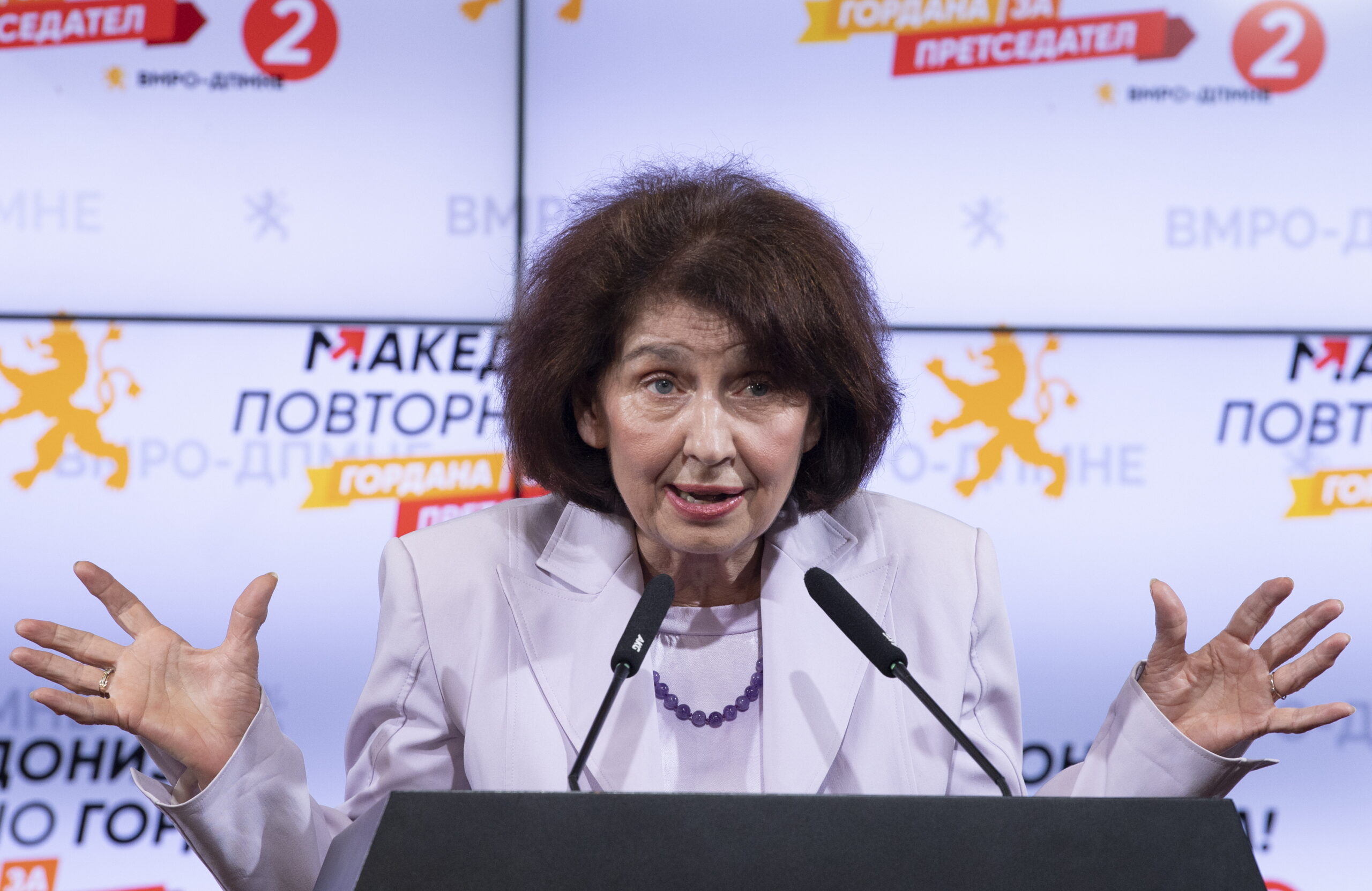 Gordana Siljanovska-Davkova, relativna pobjednica prvog kruga predsjedničkih izbora u Sjevernoj Makedoniji