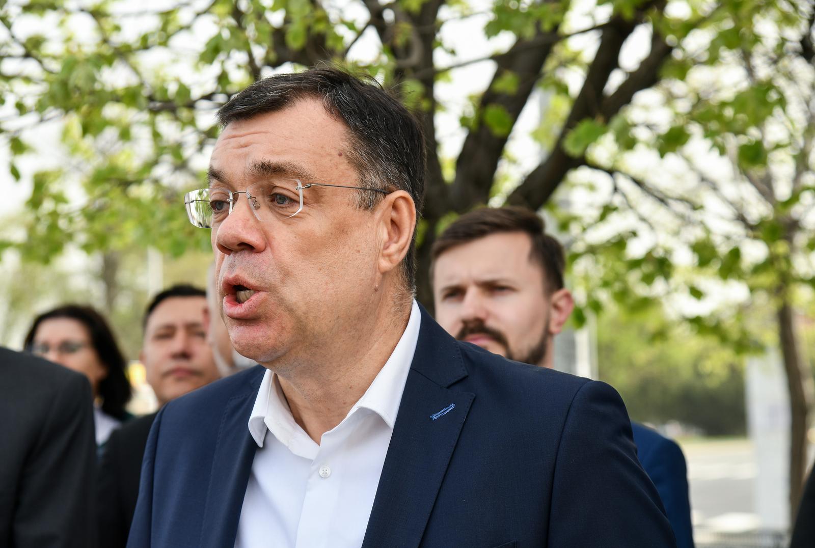 01.04.2024., Zagreb - Konferencija za medije koalicije stranaka Fokus i Republika na Zet okretistu Dubrava. Davor Nadji, Damir Bajs Photo: Josip Regovic/PIXSELL